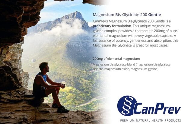 CanPrev - Pure Magnesium Bis-Glycinate 200mg (Gentle) | 240 v-caps - Image 3