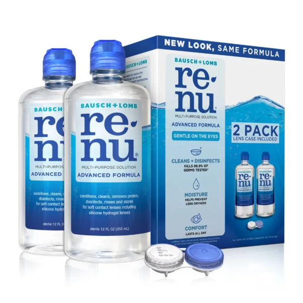 Bausch & Lomb Renu Multiplus Multi-Pack Two Bottles, 480 mL (16.2oz) Each + One 60 mL (2.2oz) travel size Multi-Purpose Solution + 2 Lens Cases 1020 mL (34.4 oz) Total
