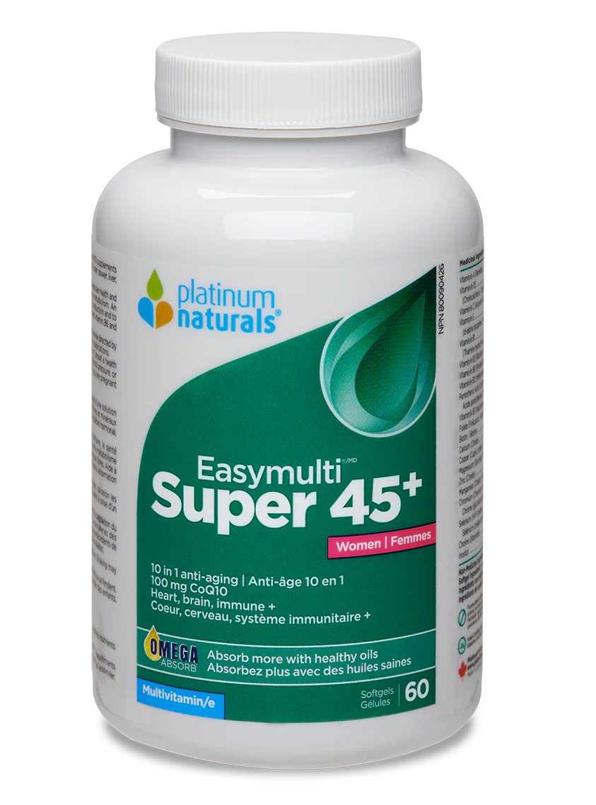 Platinum Naturals - Super Easymulti 45+ for Women | Anti-aging | 100mg CoQ10-120 Softgels