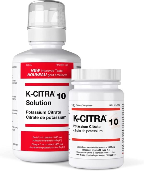 K-Citra 100 Tablets - Potassium Citrate Supplement - Effective Alkali Therapy & Simple Dosing Regimen