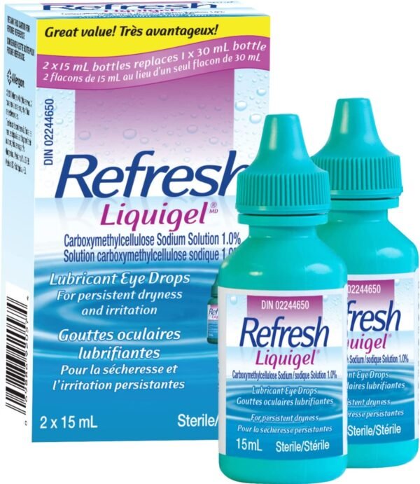 Refresh Liquigel Ophthalmic Solution, Lubricant Eye Drops, Persistent Dryness, and Irritation, 2x15ml - Image 4