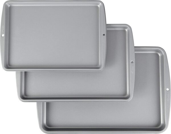 Wilton Cookie Sheet Pan Set, Recipe Right, Non Stick, Small, Medium and Large,( set of 3 ) - Image 3
