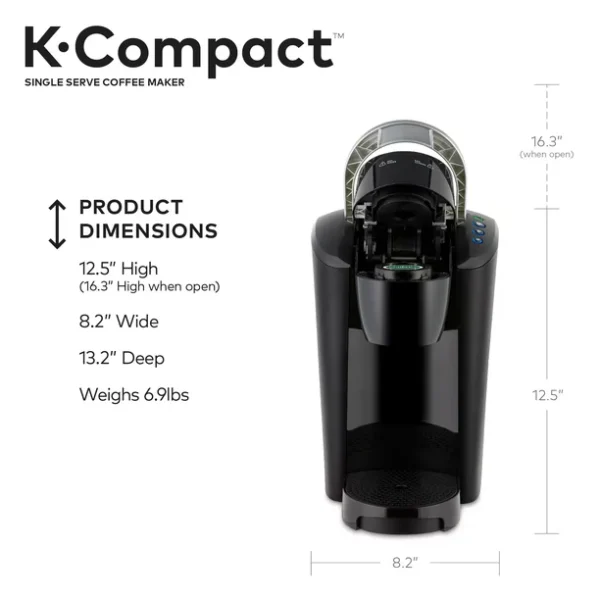 Keurig K-Compact Single Serve K-Cup Pod Coffee Maker,- Black , Energy Efficient And Features A Slim Removable Reservoir - Image 5