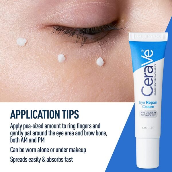 CeraVe Eye Repair Cream | Under Eye Cream for Dark Circles and Puffiness - Image 3