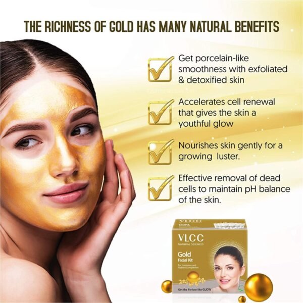 VLCC Natural Sciences Gold Facial Kit 60g - Image 2