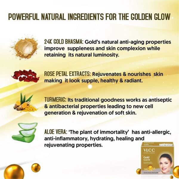 VLCC Natural Sciences Gold Facial Kit 60g - Image 3