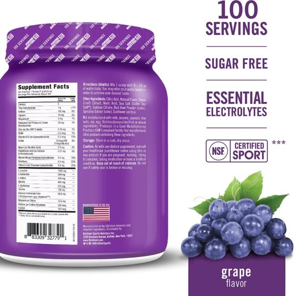 Biosteel Sports Drink Powder-High Performance, Naturally Sweetened with Stevia, Grape, 100 Servings - Image 2