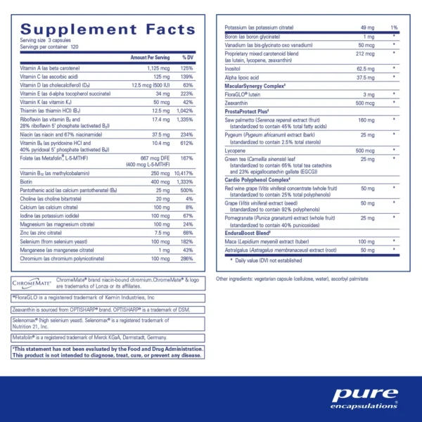 Pure Encapsulations Men's Nutrients  - 180 Capsules - Image 3