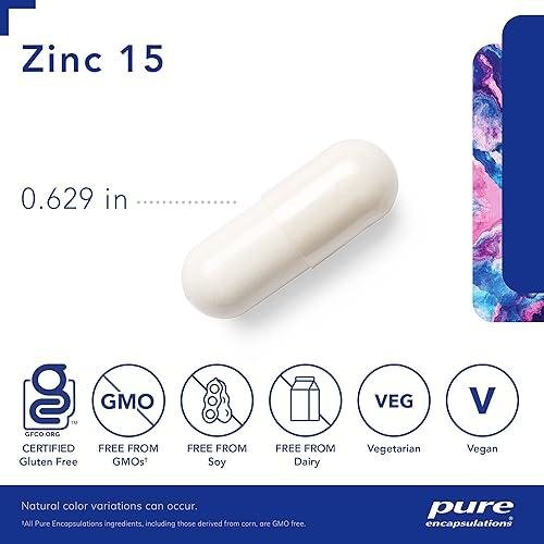 Pure Encapsulations Zinc 15 mg - 180 Capsules - Image 2