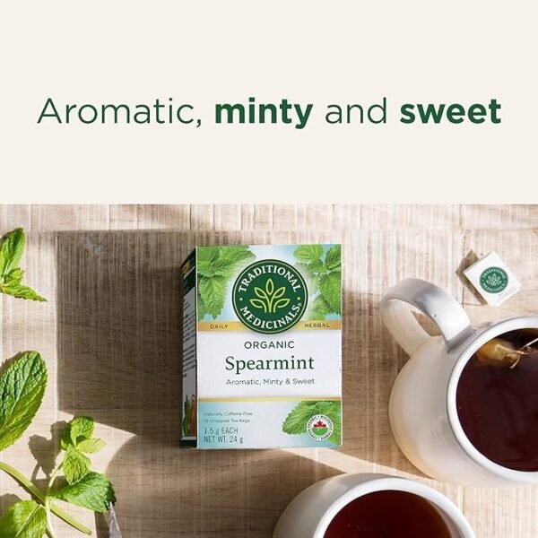 Traditional Medicinals - Organic Spearmint Herbal Tea (Pack of 1) - Refreshing and Minty - 16 Tea Bags Total - Image 3